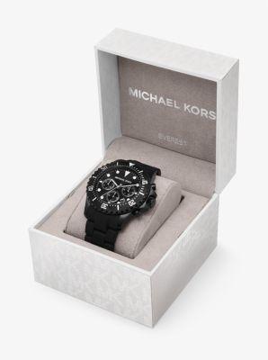 Michael Kors Men's Everest Chronograph Black Ion Plated Stainless Steel and Silicone Bracelet Watch 45mm - Black Product Image