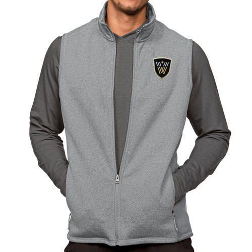 Mens Antigua Heather Gray Vancouver Warriors Course Full-Zip Vest Product Image