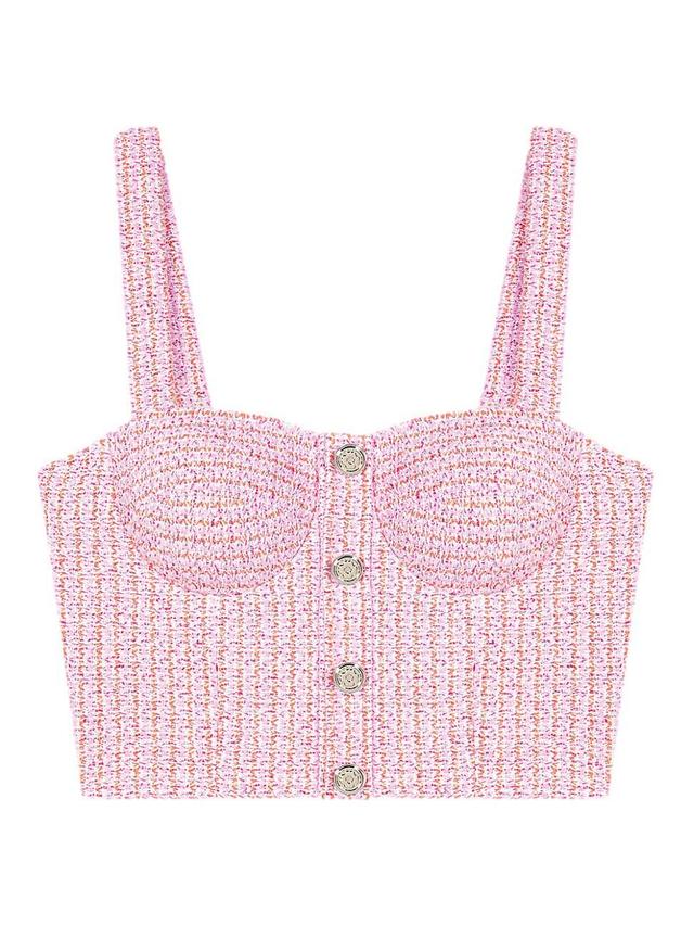 Womens Tweed Crop Top Product Image