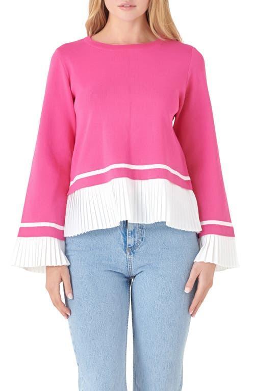 English Factory Mixed Media Pleat Sweater Product Image