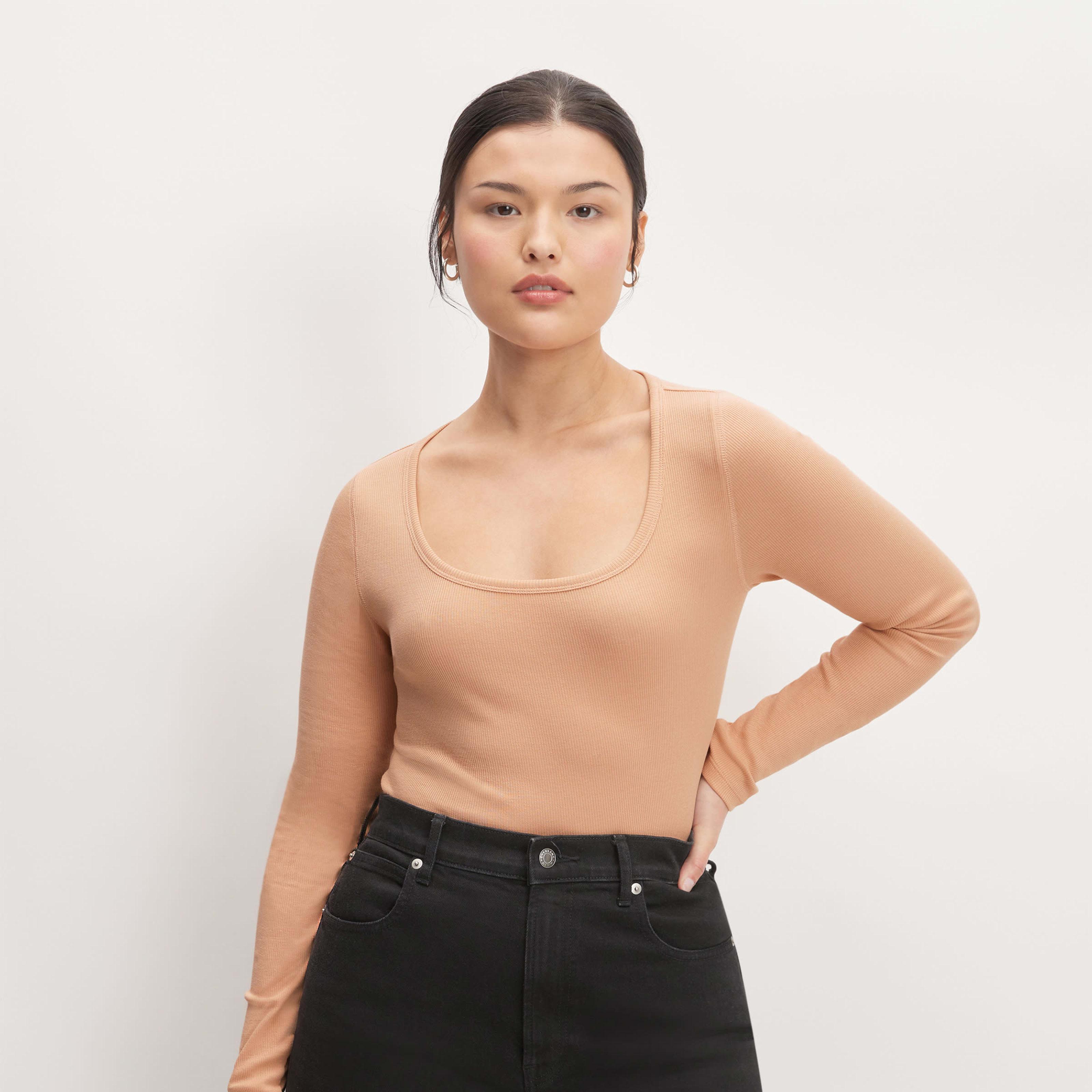 Womens Luxe Micro-Rib Long-Sleeve Scoop-Neck T-Shirt by Everlane Product Image