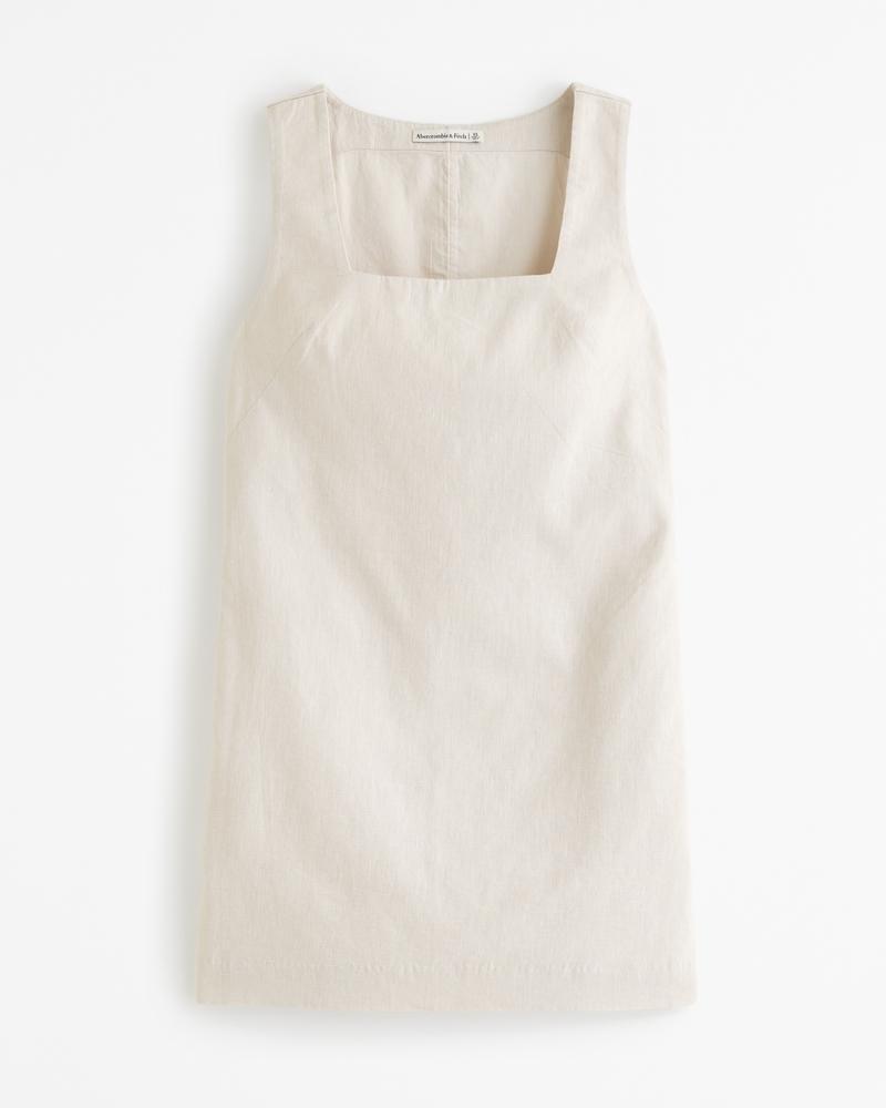 Linen-Blend Shift Mini Dress Product Image