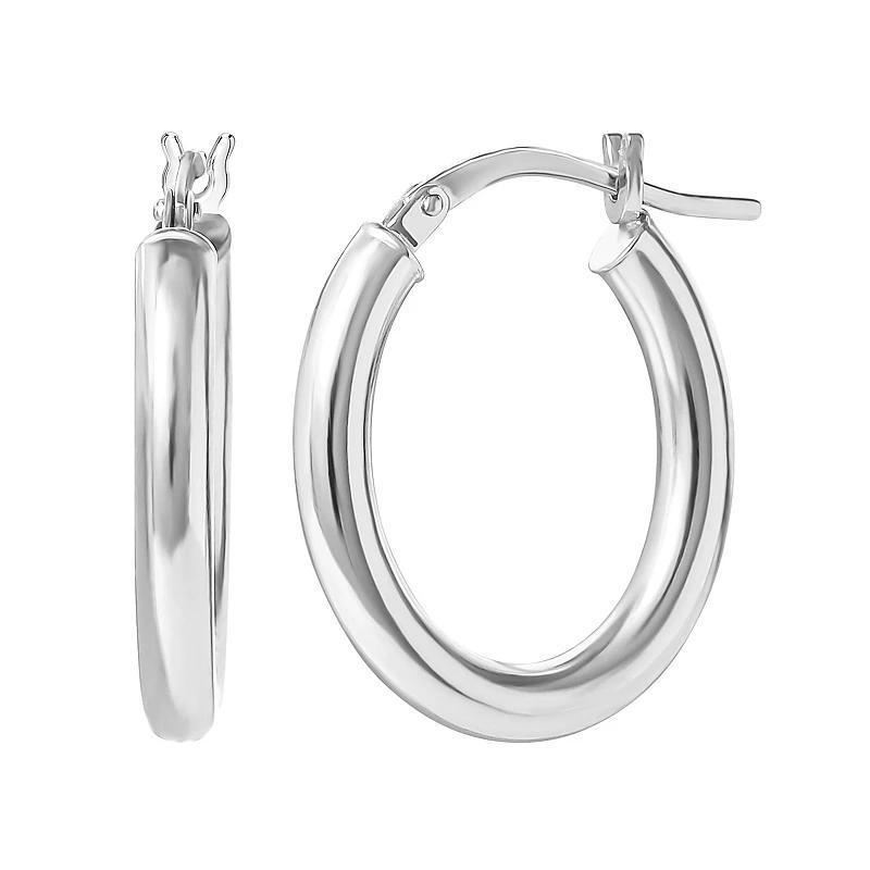 Style Your Way Sterling Silver Oval Hoop Earrings, Womens, Silver Tone Product Image