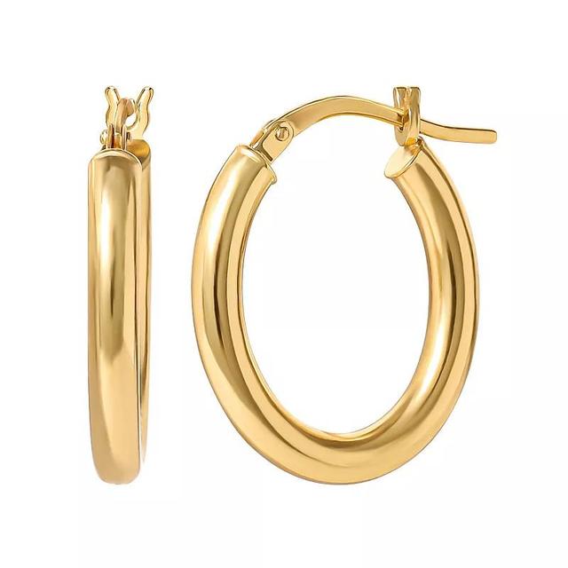 Style Your Way Sterling Silver Oval Hoop Earrings, Womens, Gold Product Image