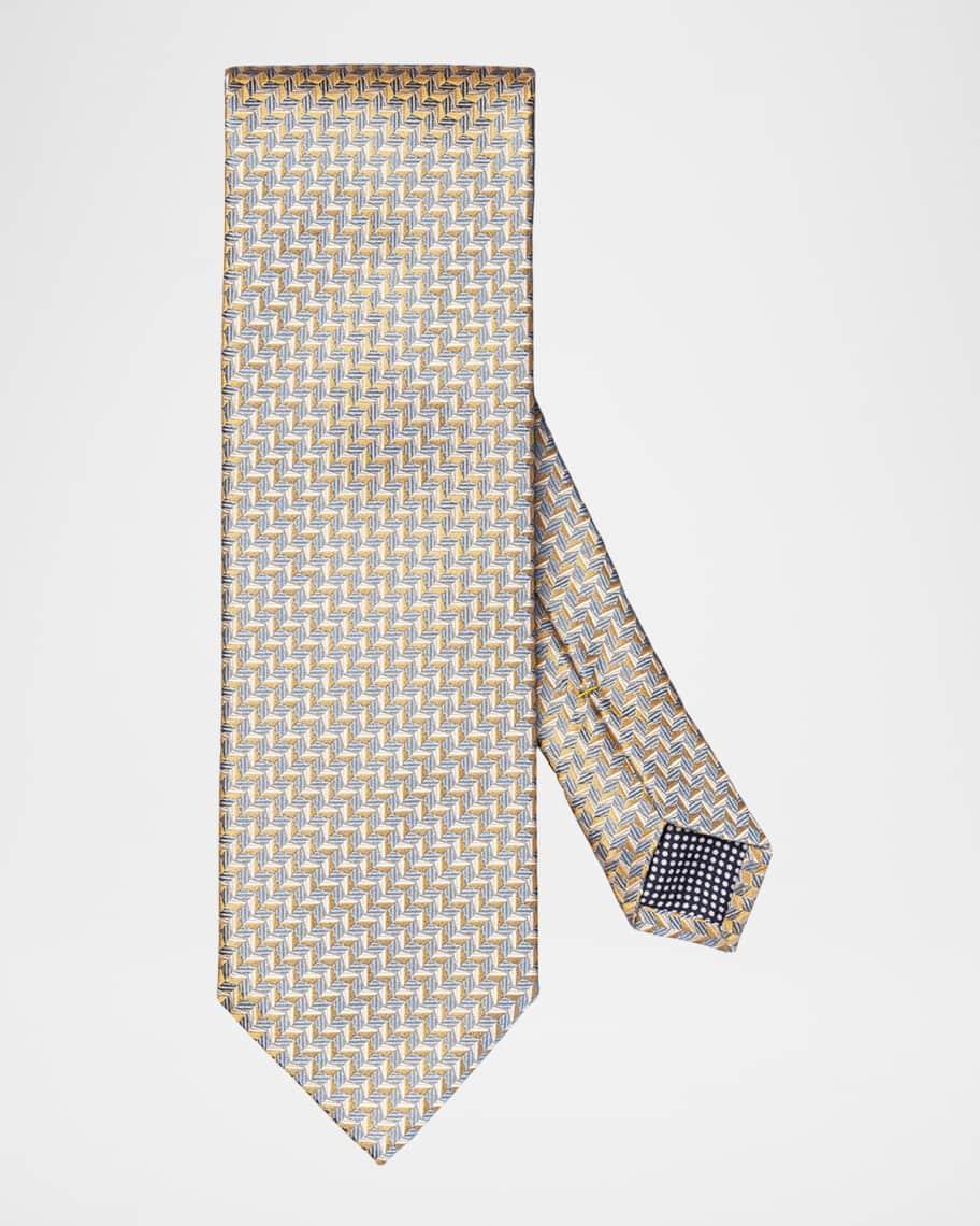 Men's Geometric Woven Silk Tie Product Image