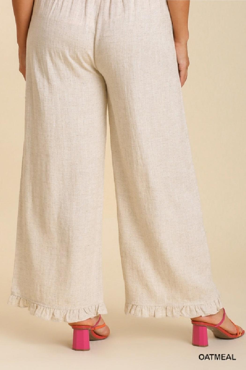 Ruffle Hem Pant Curvy Female Product Image