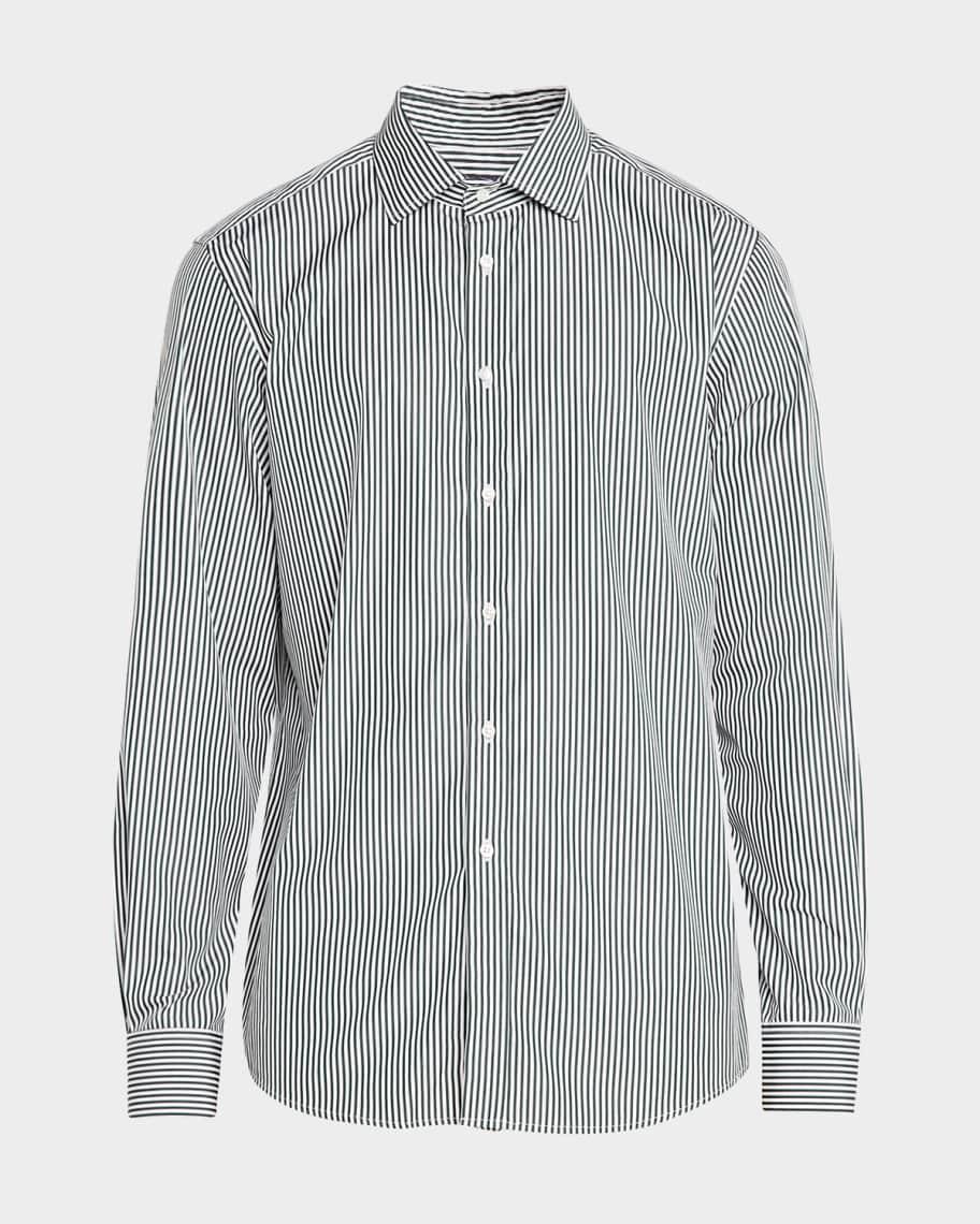 Mens Stripe Poplin Cotton Shirt Product Image