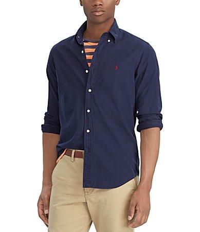 Polo Ralph Lauren Big  Tall Solid Garment-Dye Oxford Long Sleeve Woven Shirt Product Image