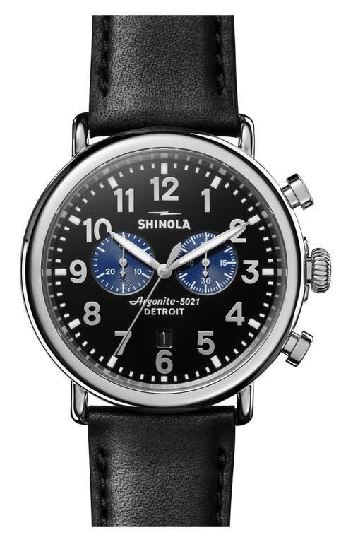 Shinola The Runwell Chrono Leather Strap Watch, 47mm Product Image