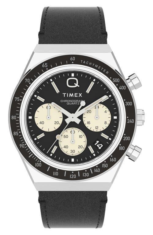 Timex Q Timex Chronograph Leather Strap Watch, 40mm Product Image