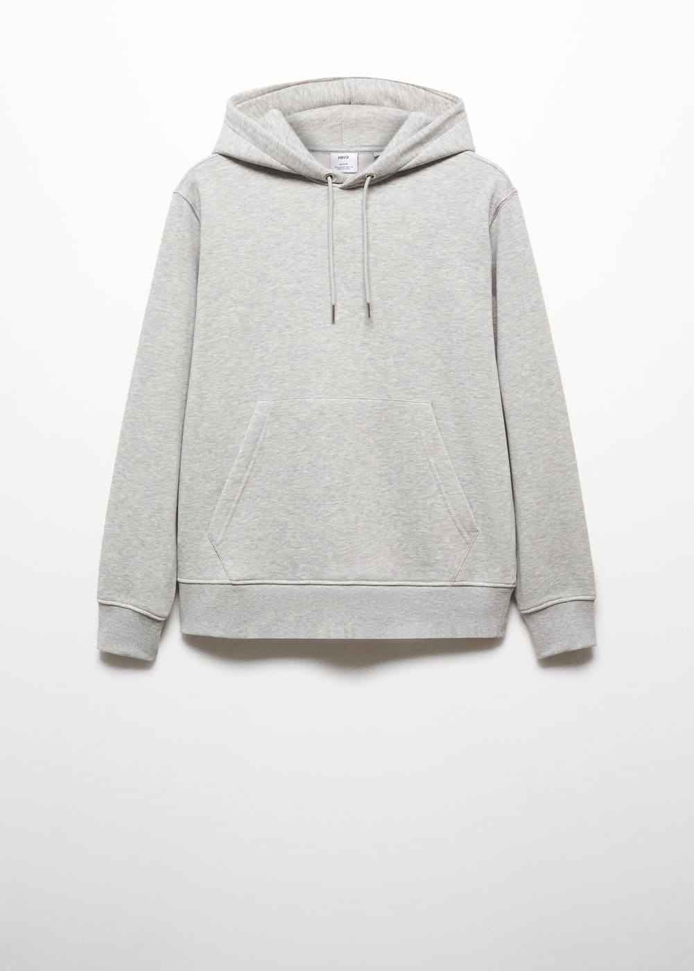 MANGO MAN - Cotton kangaroo-hooded sweatshirt medium heather greyMen Product Image