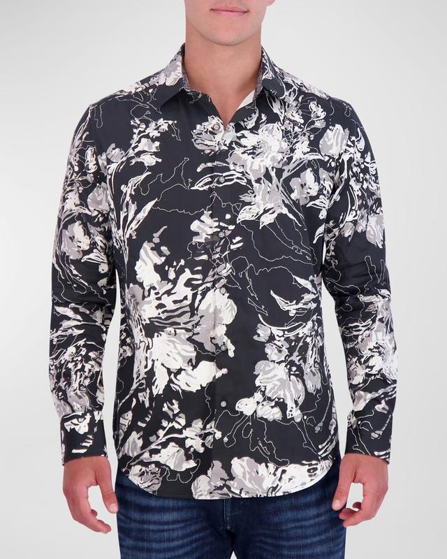 Mens Hardy Printed Casual Button-Down Shirt Product Image