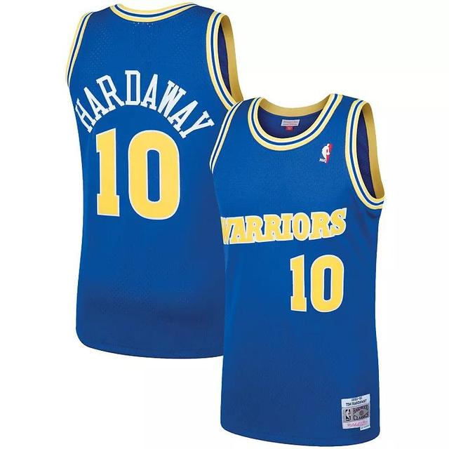 Mens Mitchell & Ness Tim Hardaway Royal Golden State Warriors Hardwood Classics Swingman Jersey Product Image