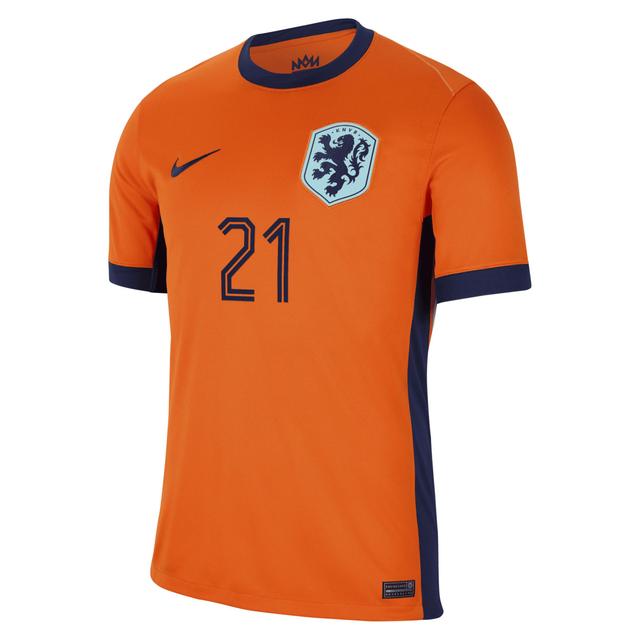 Nike Mens Frenkie de Jong Orange Netherlands National Team 2024 Home Replica Jersey - Orange Product Image