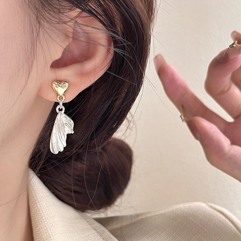 Heart Wings Alloy Drop Earring Product Image