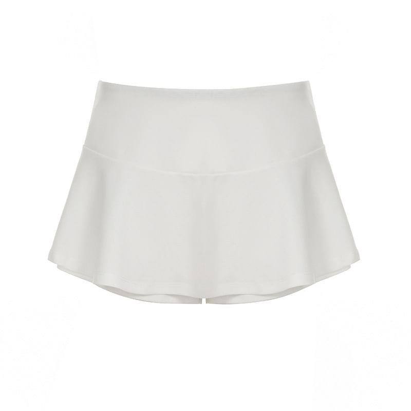 Low Waist Plain Mini A-Line Skorts Product Image