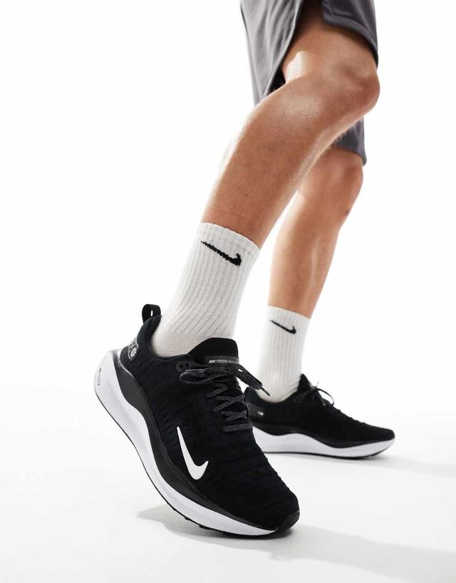 Nike Running Infinity Run 4 sneakers in black and white Product Image