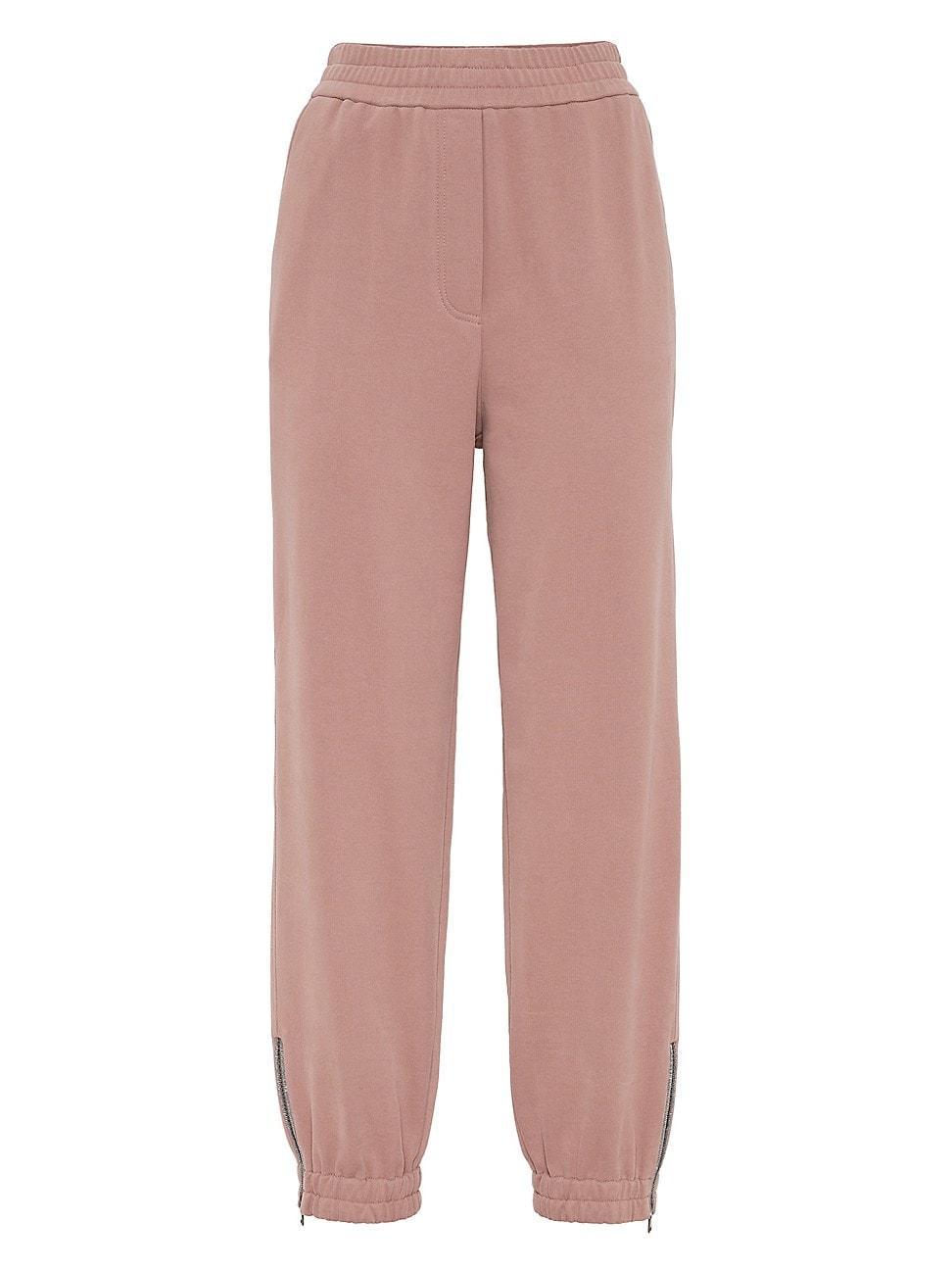 Womens Cotton Smooth French Terry Track Trousers Product Image