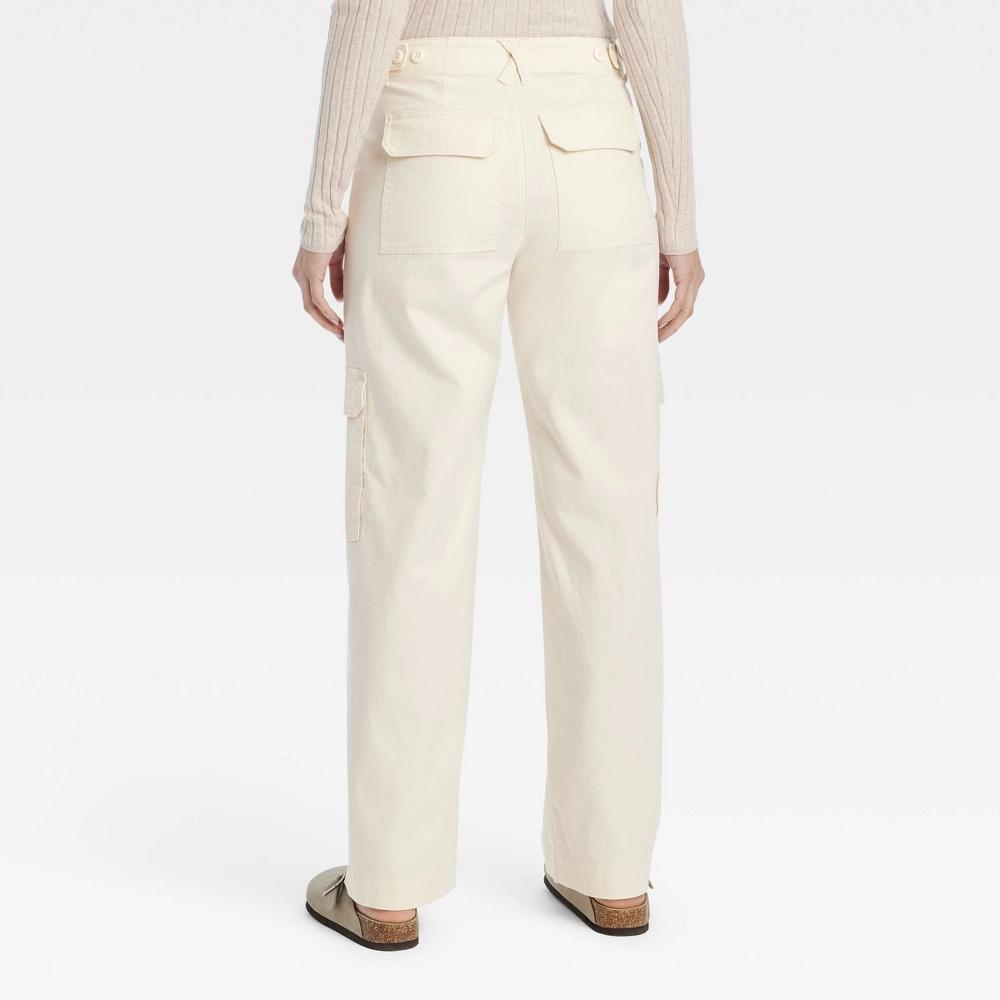 Women's Mid-Rise Utility Cargo Pants - Universal Thread™ Cream 2 Product Image