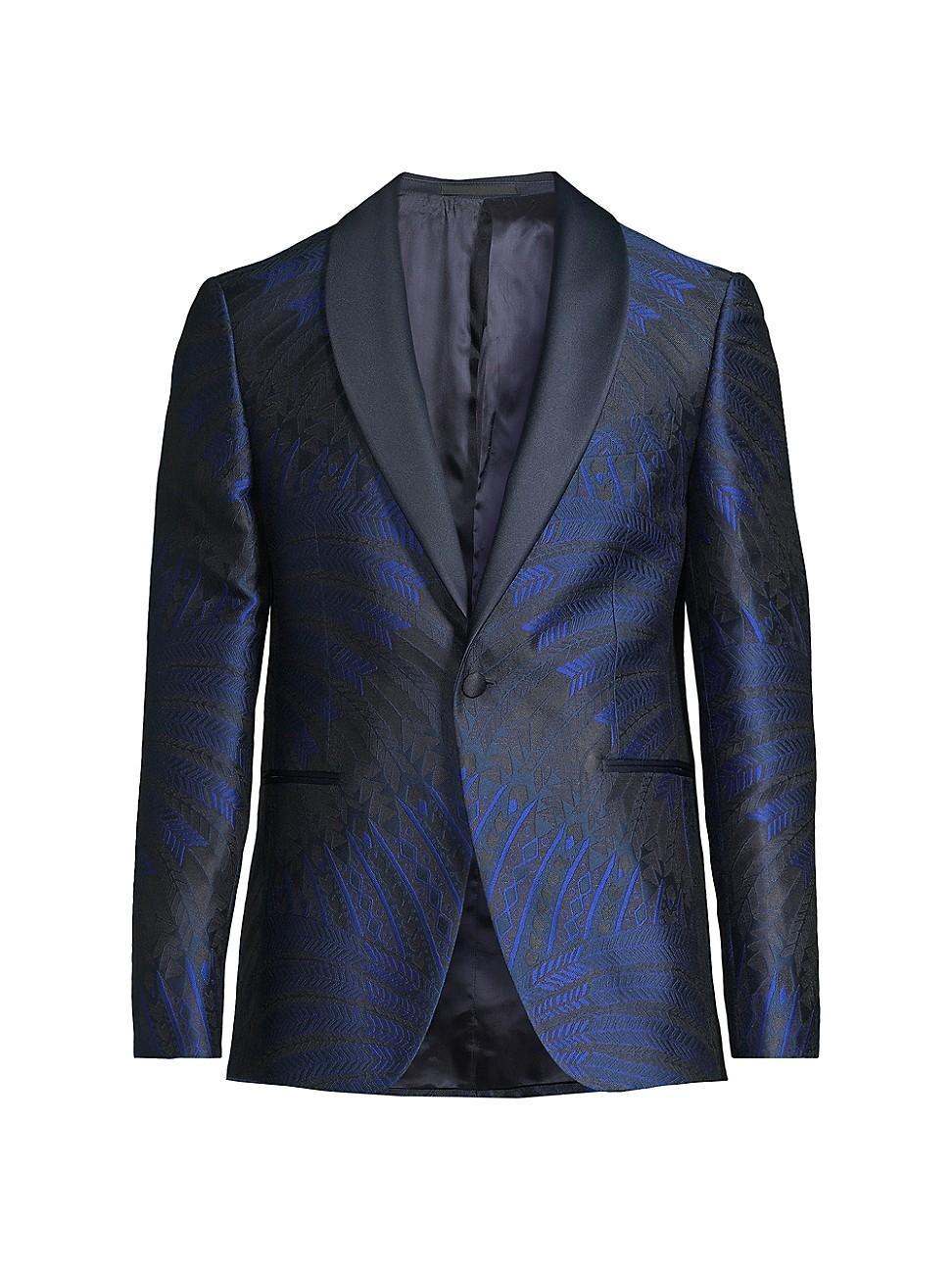 Mens Leaf Silk-Blend One-Button Dinner Jacket Product Image