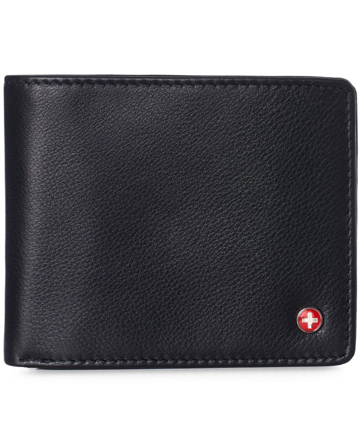 Alpine Swiss Mens Leather Rfid Bifold Wallet 2 Id Windows Divided Bill Section Product Image