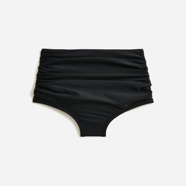 Ruched high-rise full-coverage bikini bottom Product Image