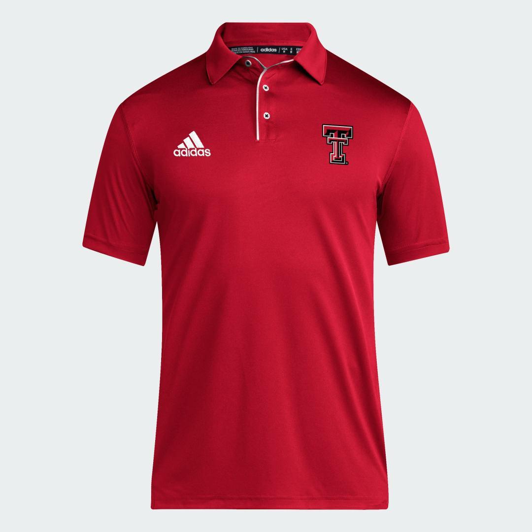 adidas Texas Tech Coach Fashion Short Sleeve Polo Shirt Black S Mens Product Image