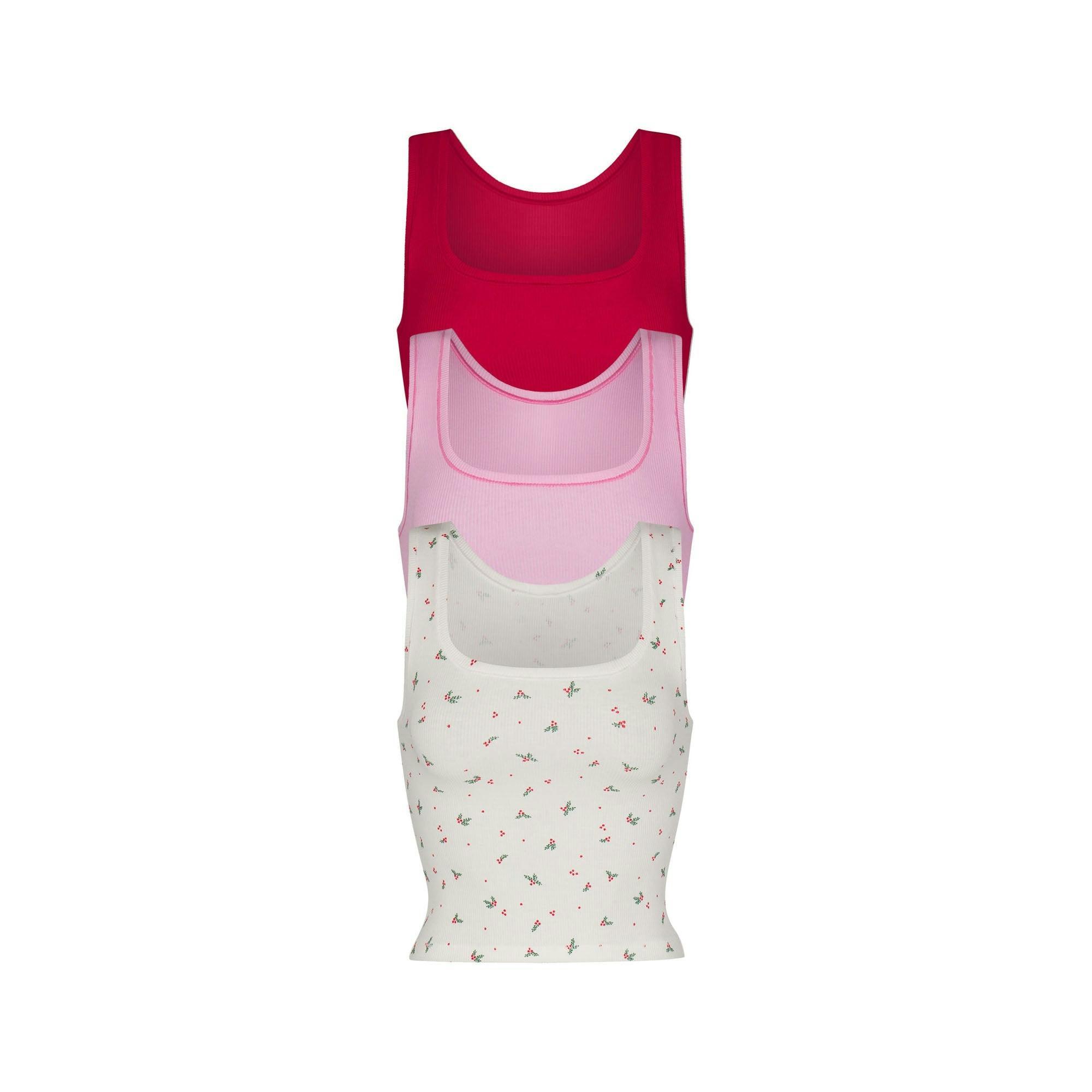 COTTON RIB TANK 3-PACK | MARBLE HOLLY MULTI Product Image