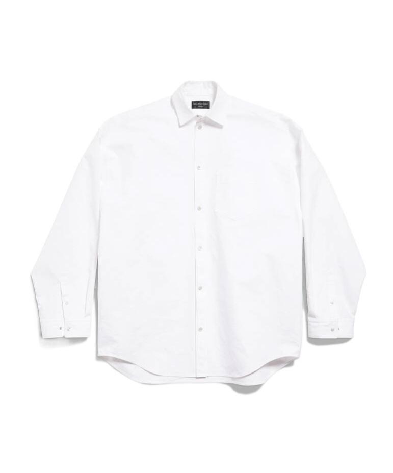 BALENCIAGA Women's Outerwear Shirt Large Fit In White Product Image