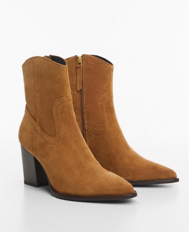 Mango Womens Heel Suede Ankle Boots Product Image