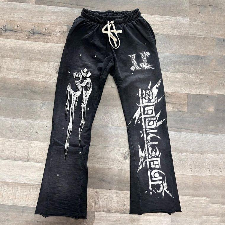 Vintage Number 11 Graphic Stylish Casual Flared Sweatpants Product Image