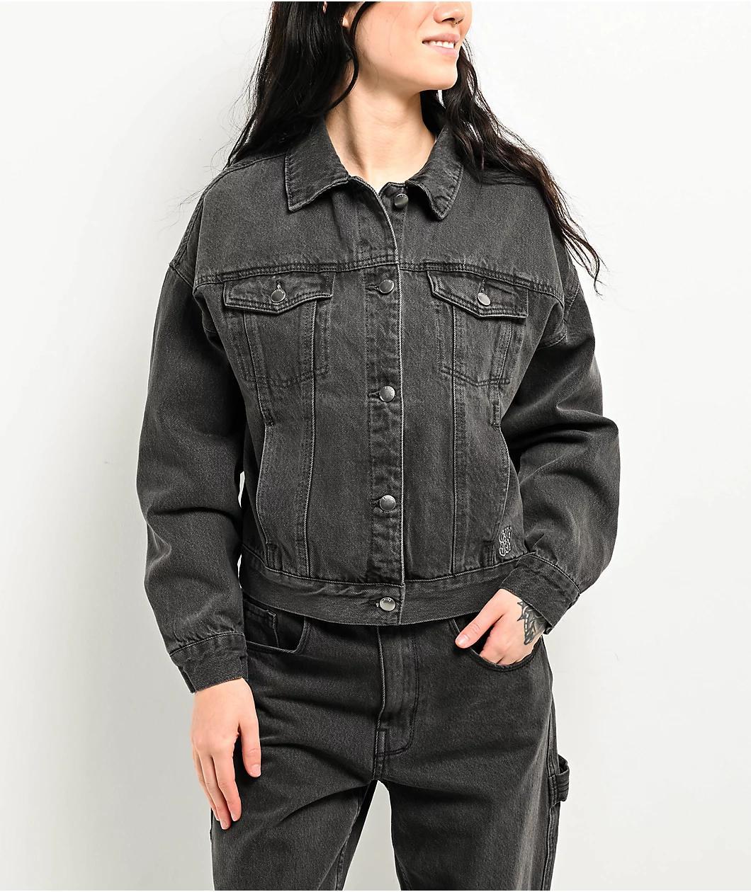 Empyre Trucker Coal Black Button Up Denim Jacket Product Image