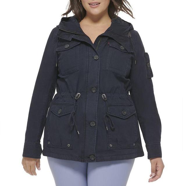 Plus Size Levis Hooded Cotton Anorak Jacket, Womens Blue Product Image