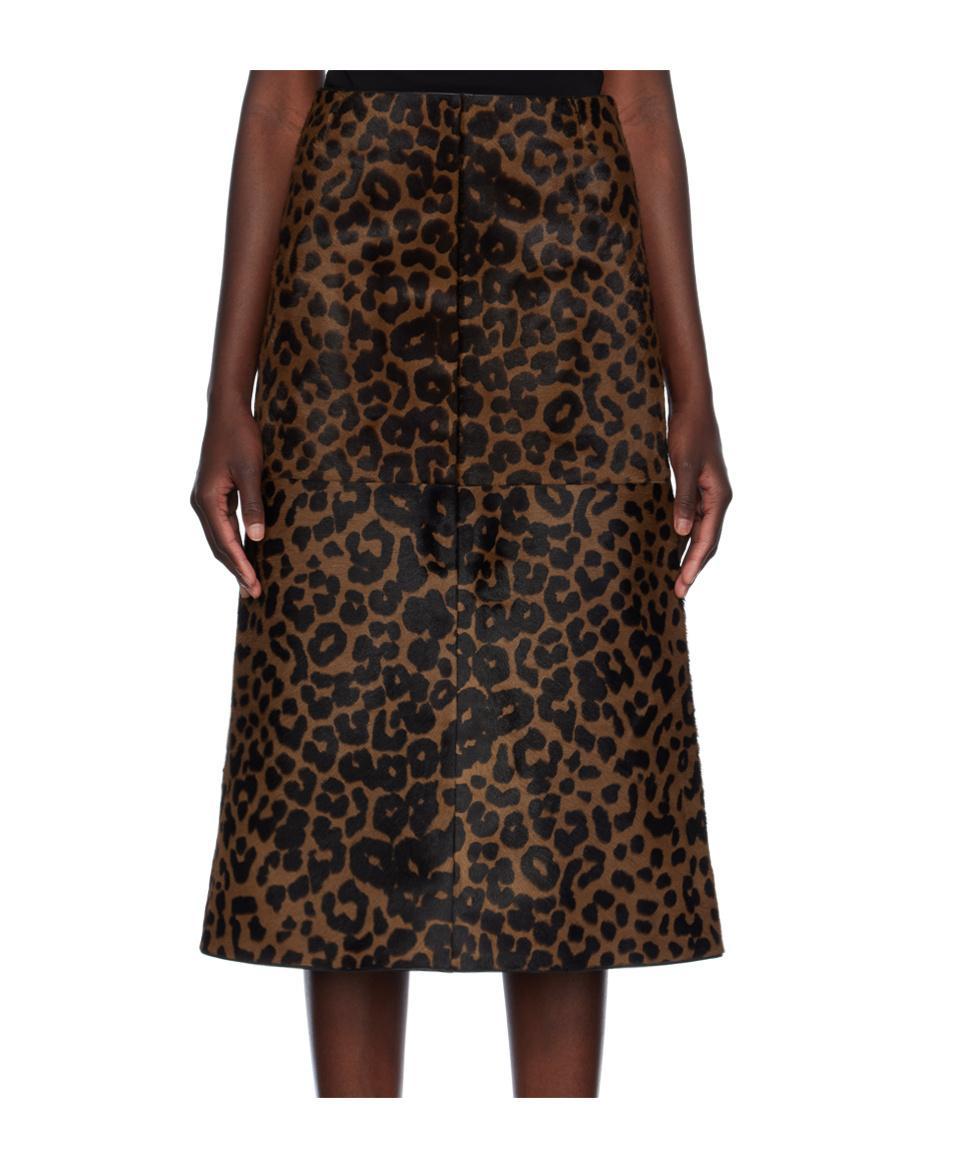 TOTÊME Zeron Leopard-print Leather Skirt In Black Product Image