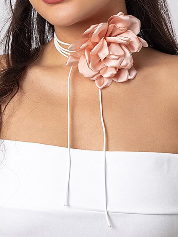 Flower Shape Lace-Up Dainty Necklace Accessories Product Image