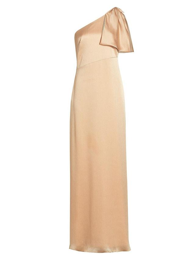 Womens Chelsea Crinkle Satin One-Shoulder Gown Product Image