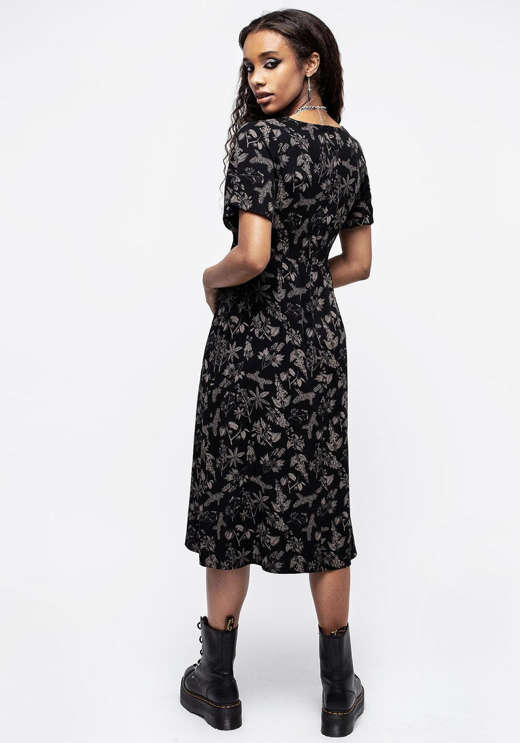 Poisonous Plants Short Sleeve Midi Dress Product Image