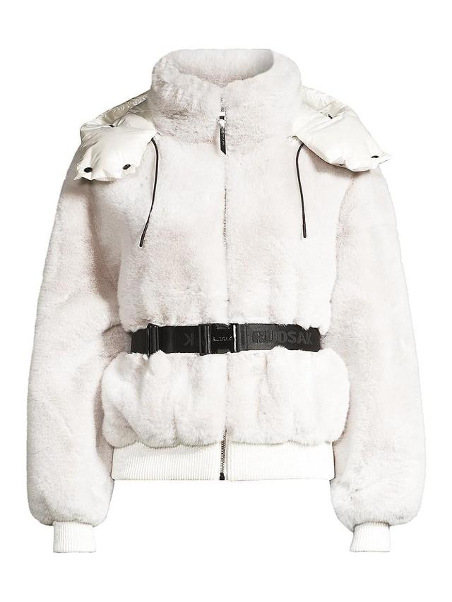 Womens Tori Belted Faux Fur Jacket Product Image