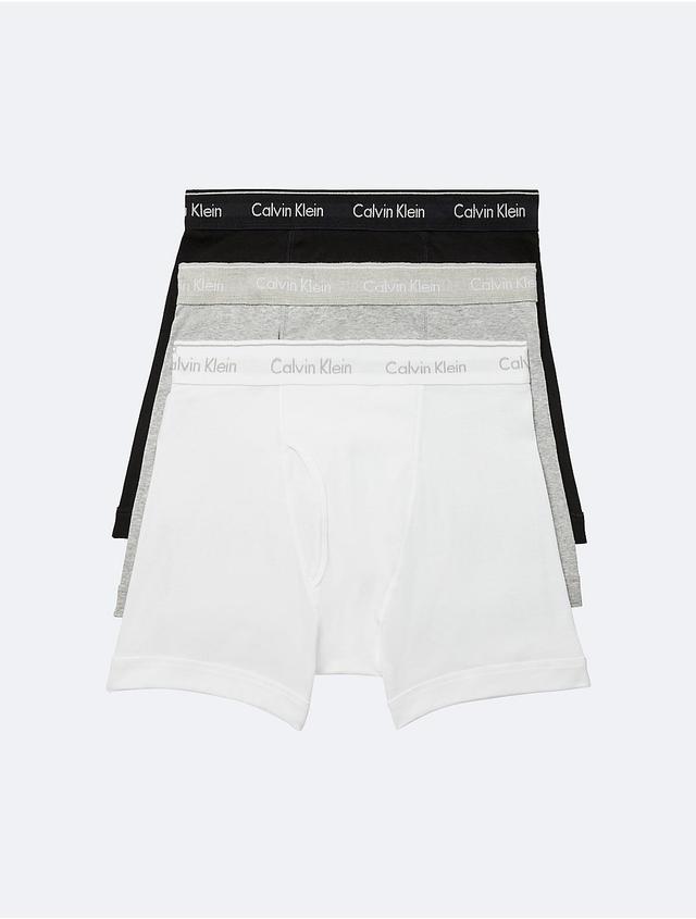 Mens Calvin Klein 3-Pack Cotton Classics Boxer Briefs Grey Gray Product Image