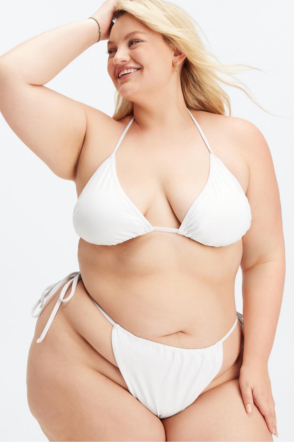 Fabletics Triangle String Bikini Top Womens white Size L Product Image