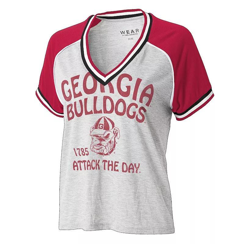 Womens NCAA Georgia Bulldogs Throwback Raglan V-Neck T-Shirt Product Image