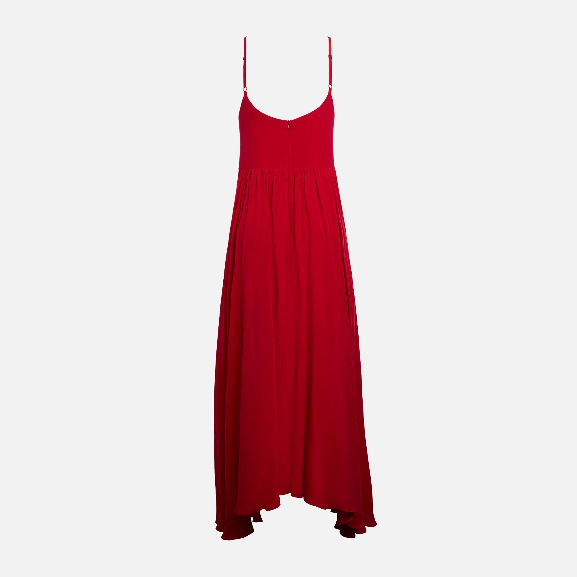 Azeeza Rachel Silk Dress - Cherry Female Product Image