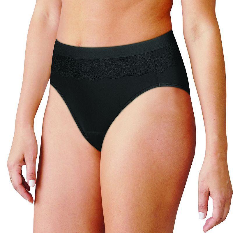 Womens Bali Beautifully Confident Hi-Cut Panty with Leak Protection Liner DFLLH1 Soft Brown Product Image