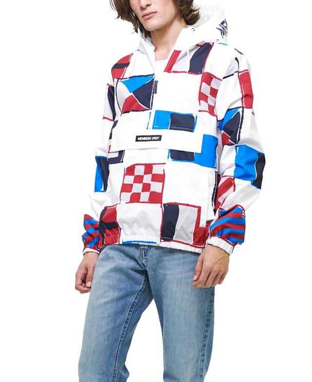 Members Only Mens Flag Print Pullover Windbreaker Jacket Product Image