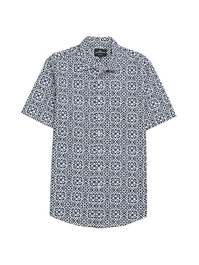 Mens Becksley Geometric-Print Short-Sleeve Shirt Product Image