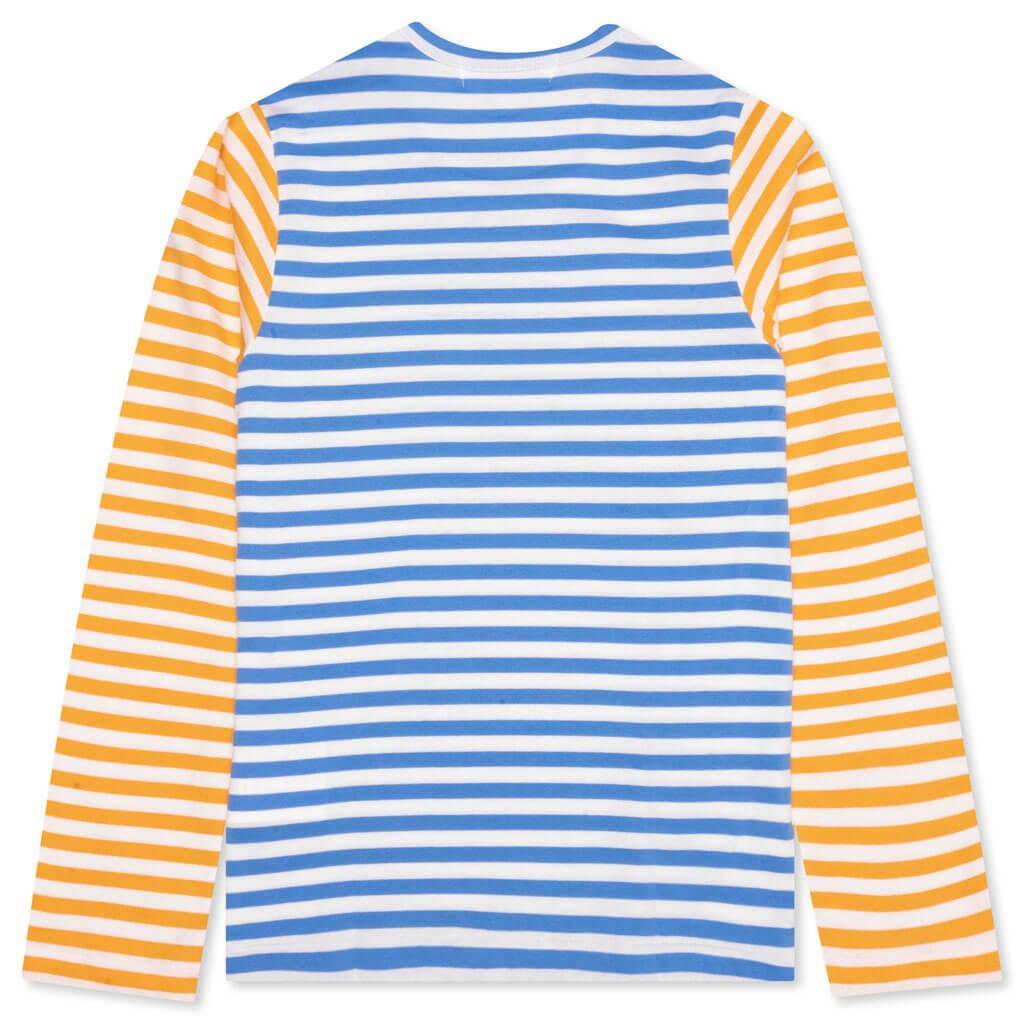 Women's Bi-Color Stripe T-Shirt - Blue/Yellow Female Product Image