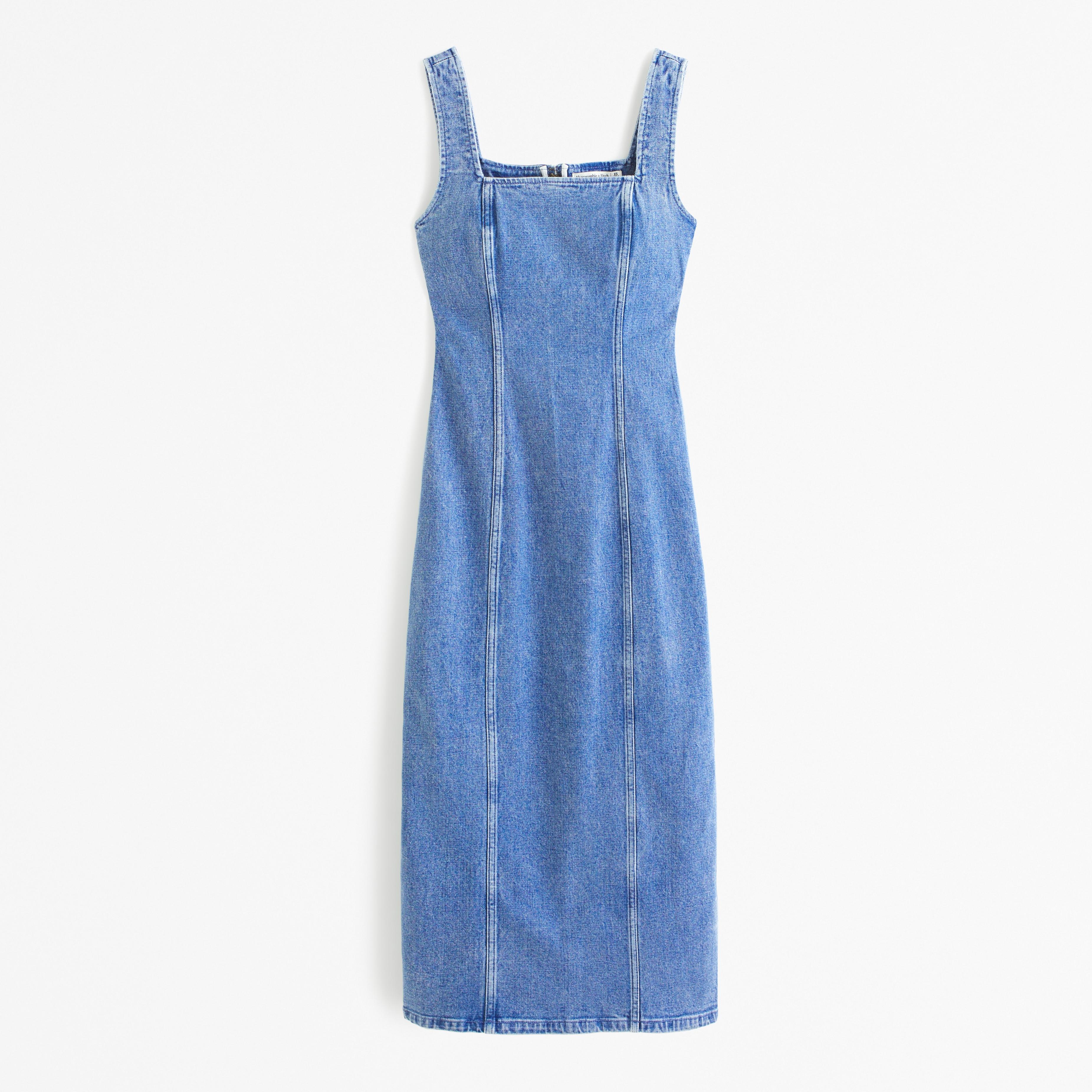 Denim Column Midi Dress Product Image