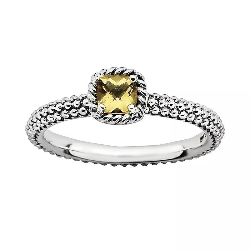 Stacks & Stones Sterling Silver Citrine Stack Ring, Womens Orange Product Image