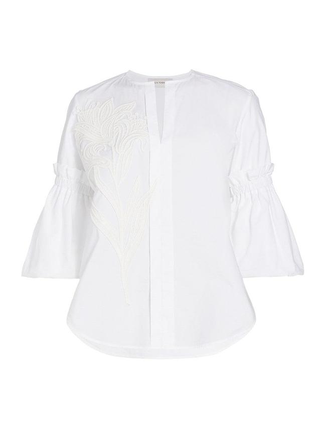 Womens Wenda Floral Embroidered Cotton Blouse Product Image