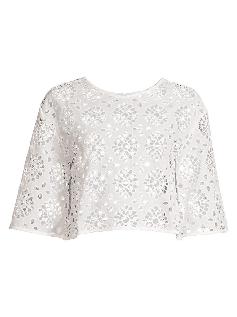 Womens Calys Eyelet Cropped Blouse Product Image